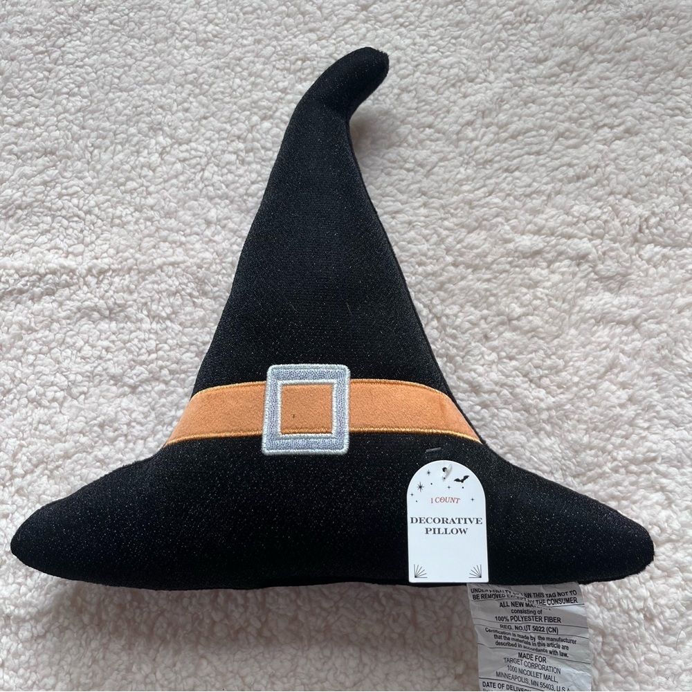 Halloween Themed Witches' Hat Accent Pillow